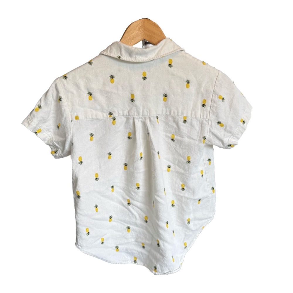 Rae Dunn Pineapple Button-Up Shirt boho chic, resort wear, Y2K aesthetic size S - Picture 2 of 4